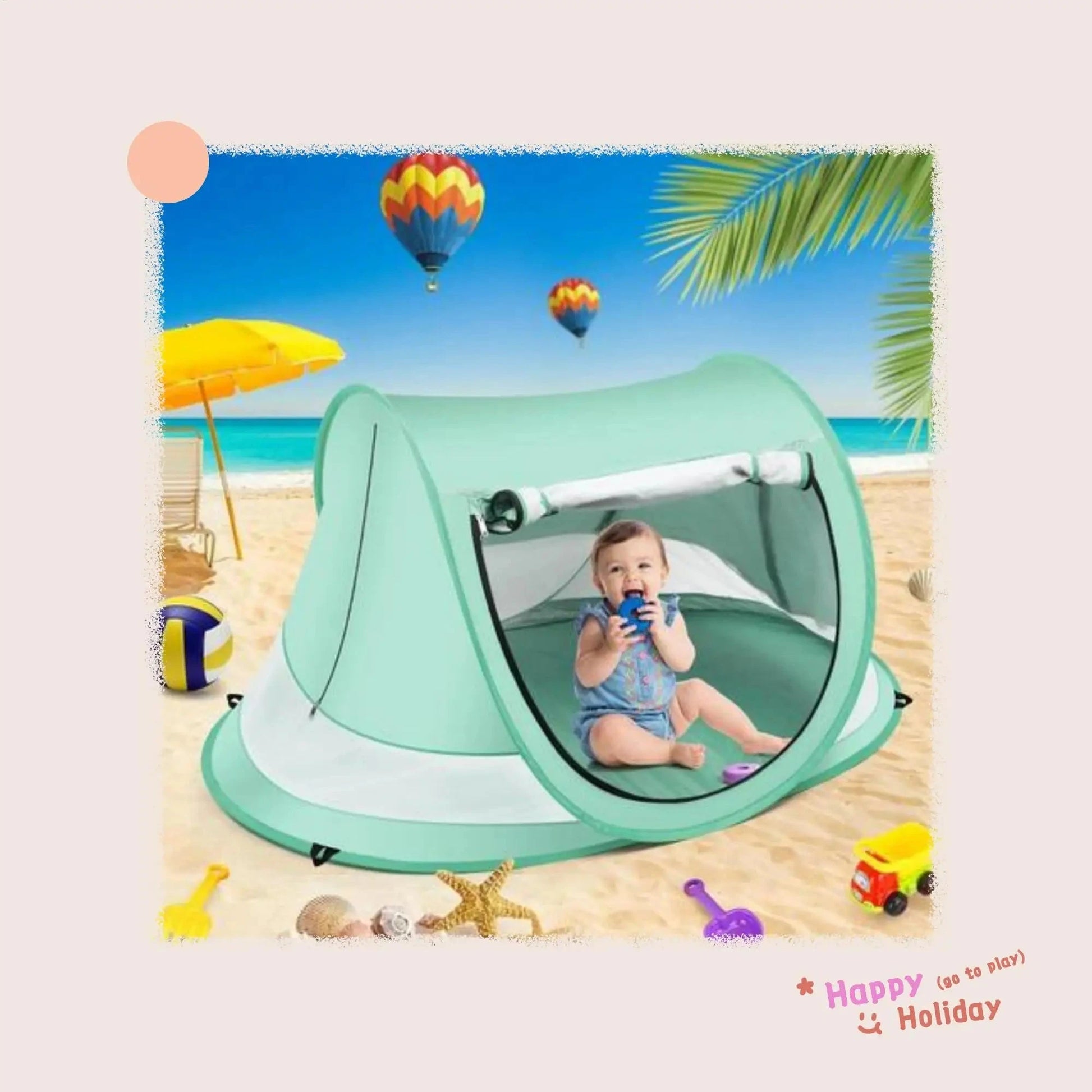 Beach Baby Shade Tent UV Resistant Toddler Dome Foldable GlowCart
