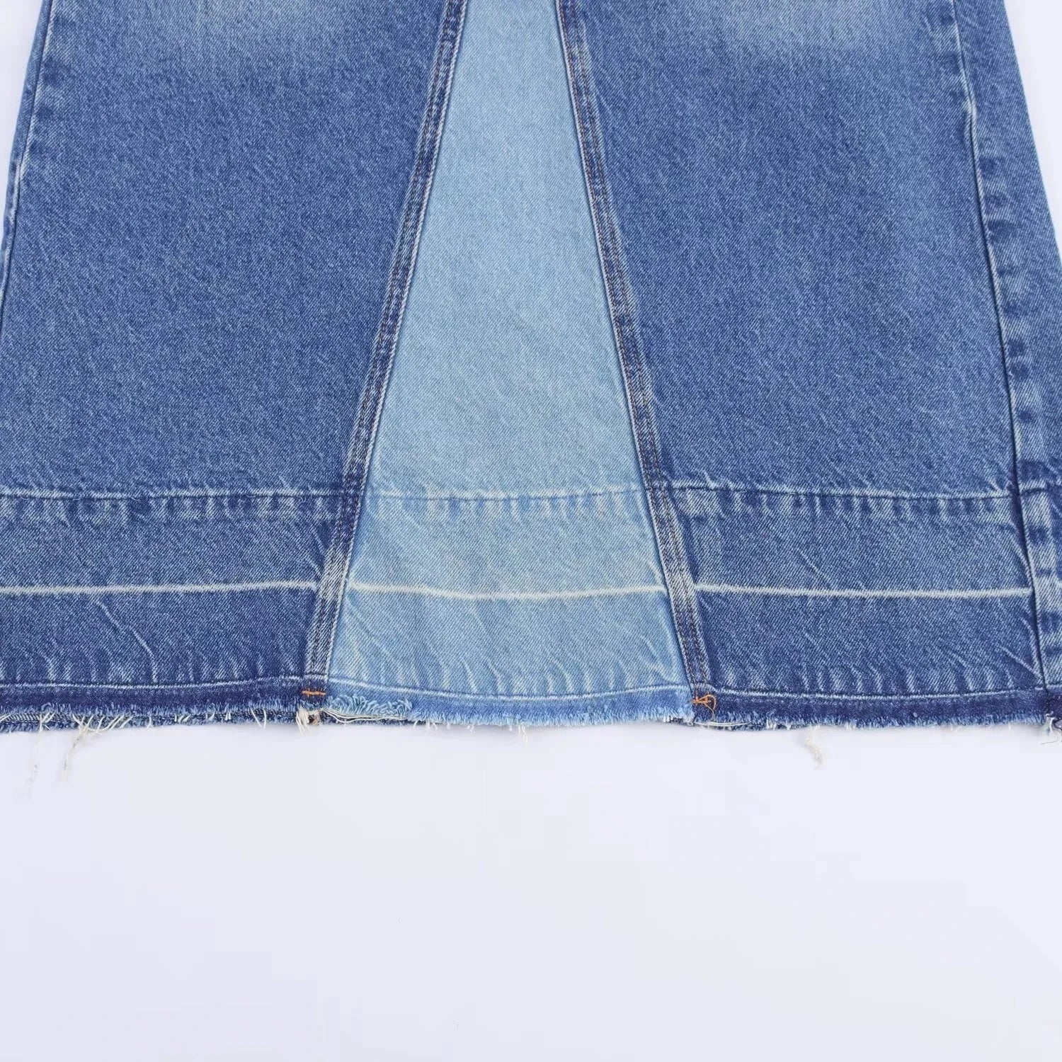 RARA2025 autumn new women's casual fashion simple versatile slim stitching medium-length high-waist denim skirt GlowCart