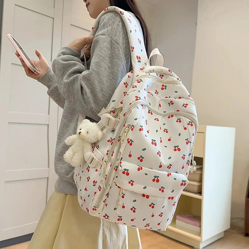 Cute Backpack Girls Fashion School Bag Large Capacity Student School Bag Portable Travel Storage Bag for Kids Beach Bag GlowCart