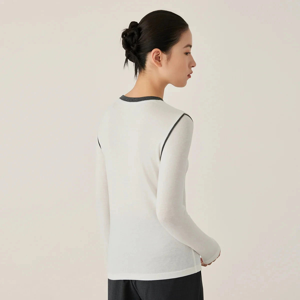 KL9523324 Women's Slim Fit Long Sleeve Crew Neck T-Shirt GlowCart