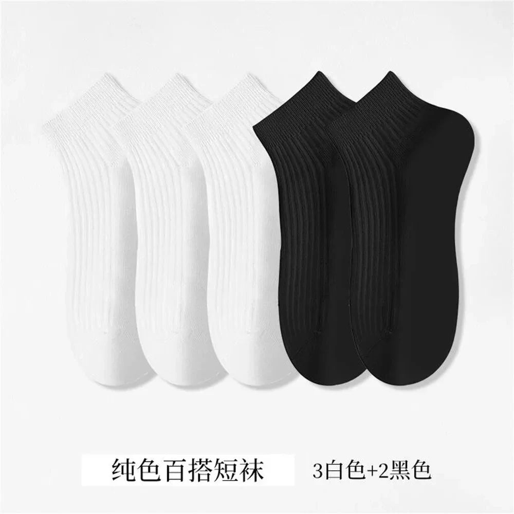 5 Pairs/Pack Ankle Socks Women 100% Cotton Invisible GlowCart