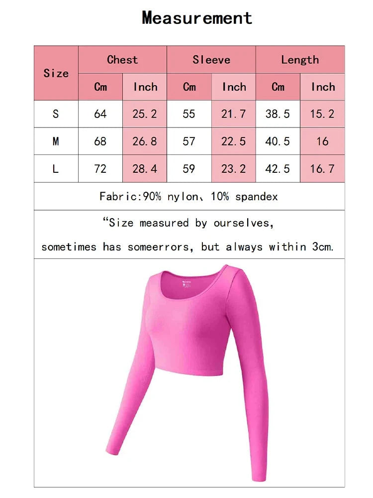 Women's Yoga Top Long Sleeved Round Neck Sports Wear Fitness Running Seamless Gym Woman Sport Shirt Female Workout Tops T-shirt GlowCart