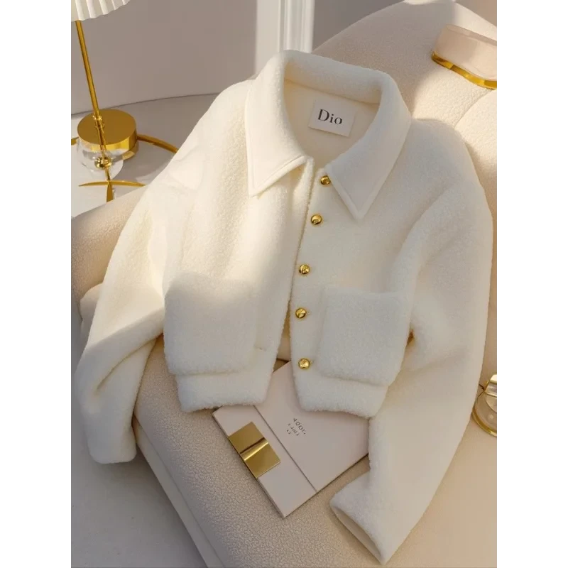 Lambwool Coat Women's New Integrated Thickened Warm High-end GlowCart