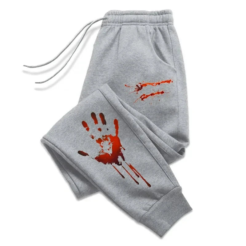 Funny Bloody Handprint Trousers 2025 New Design Men's GlowCart