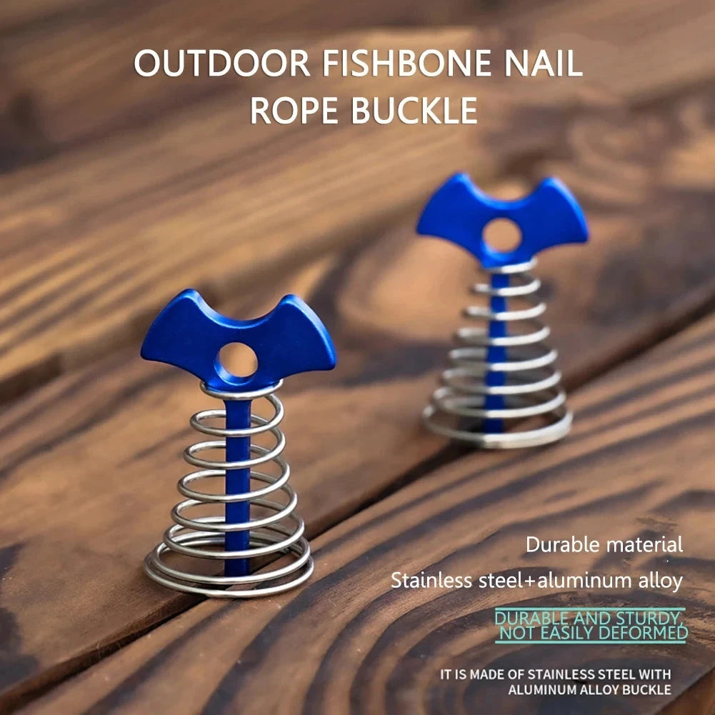 10-30pcs Deck Anchor Pegs Fishbone Tent Stakes with Spring GlowCart
