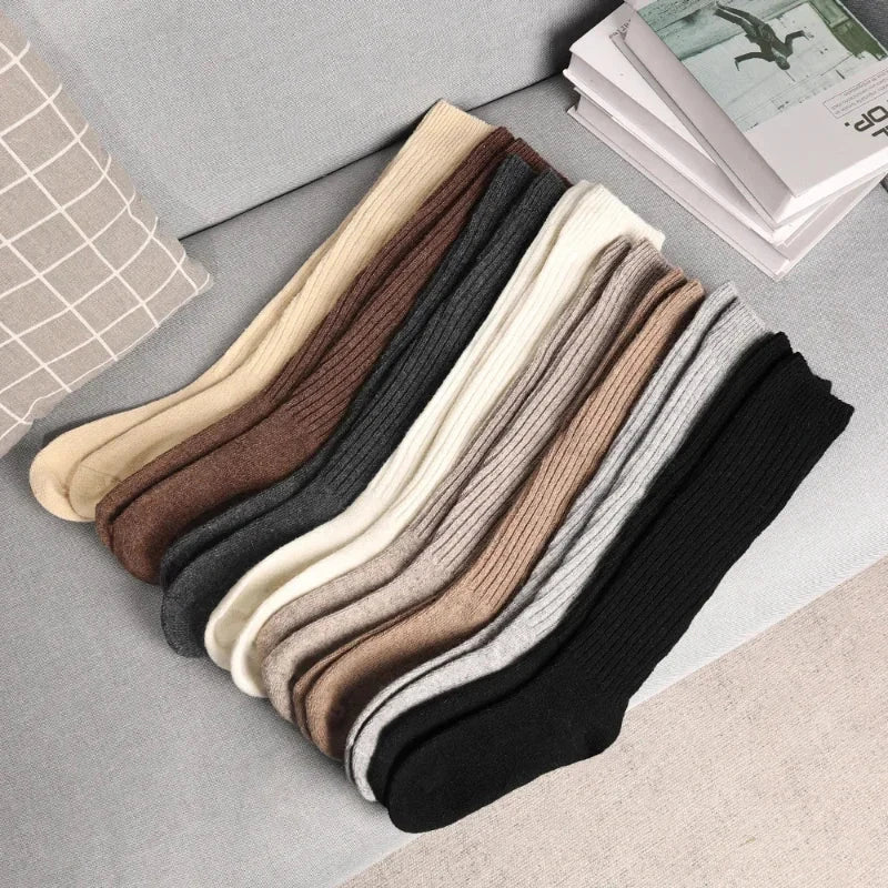 Women Long Socks Cashmere Women Boot Solid Wool Thigh GlowCart