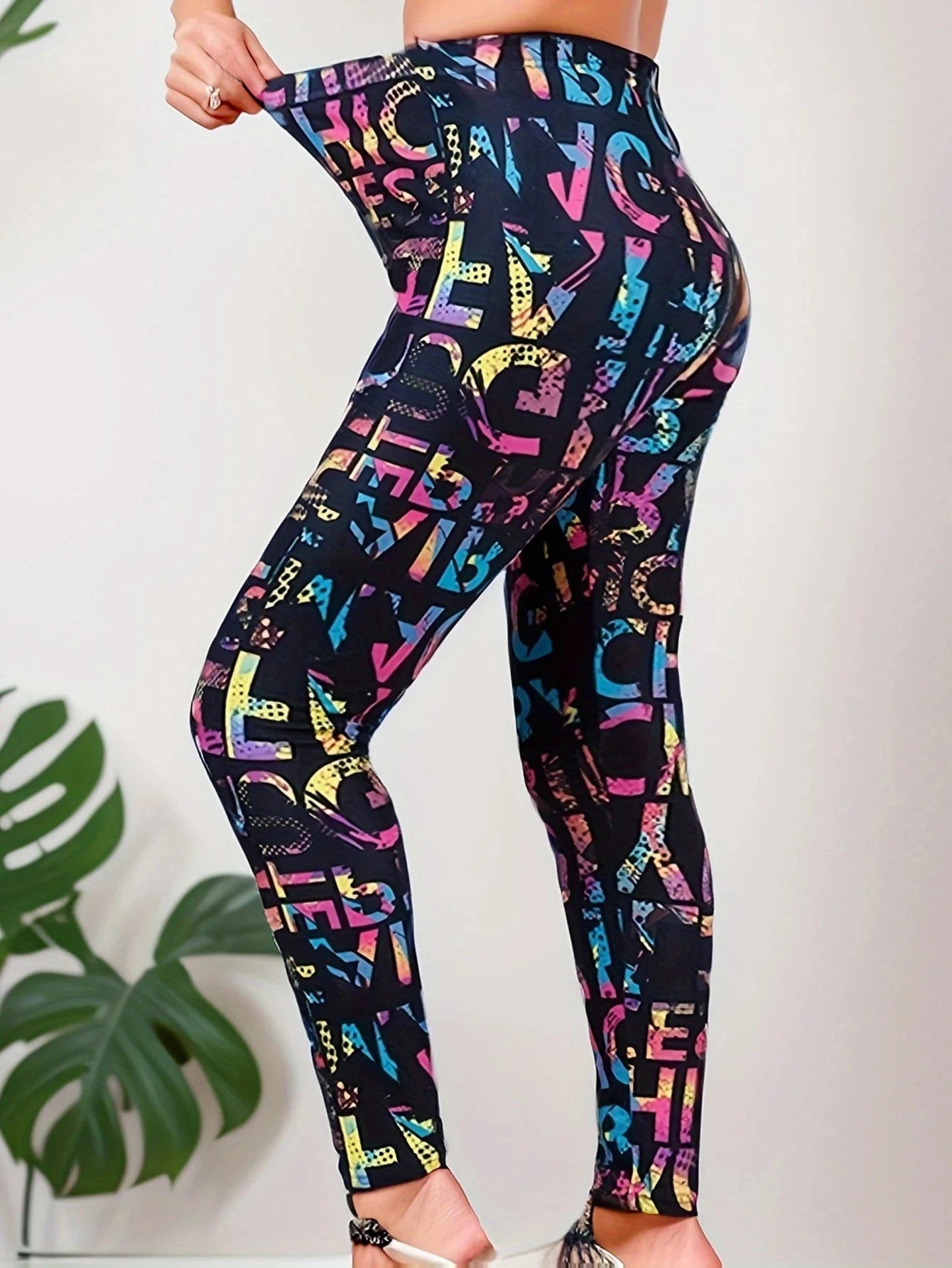 Graffiti Casual Leggings Printed Women's Leggings High GlowCart