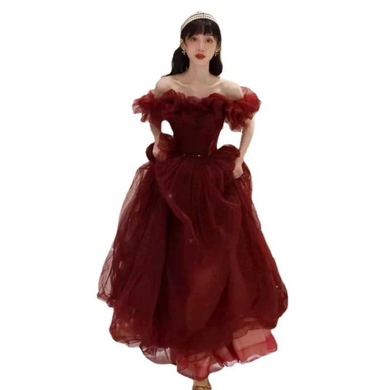 Women's Off Shoulder Sweat Dress, Girl's Dress, Princess, GlowCart