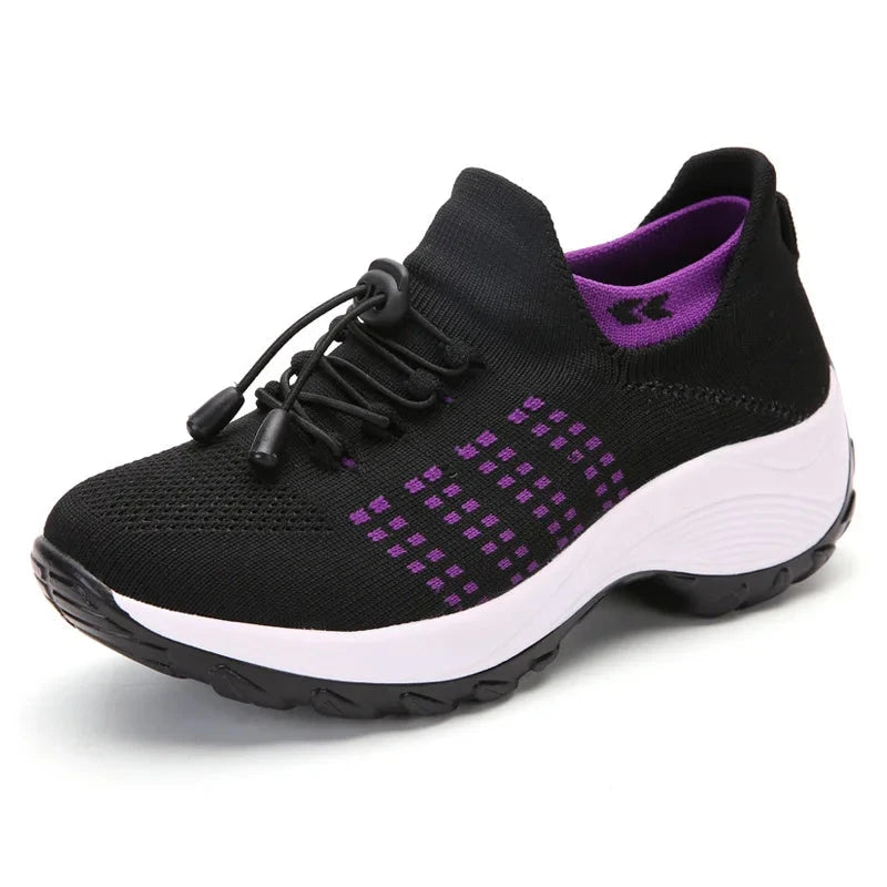 Women Walking Trainers Fashion Fly Weaving Sock Sneakers GlowCart