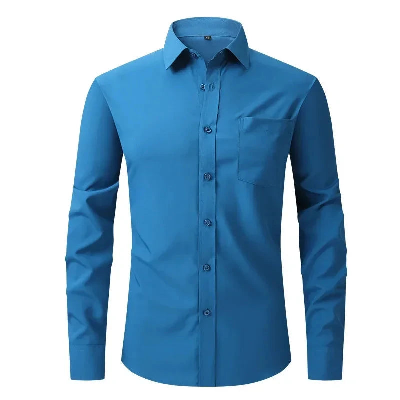 US Size Elastic Shirt New Men's Business and Leisure Long GlowCart