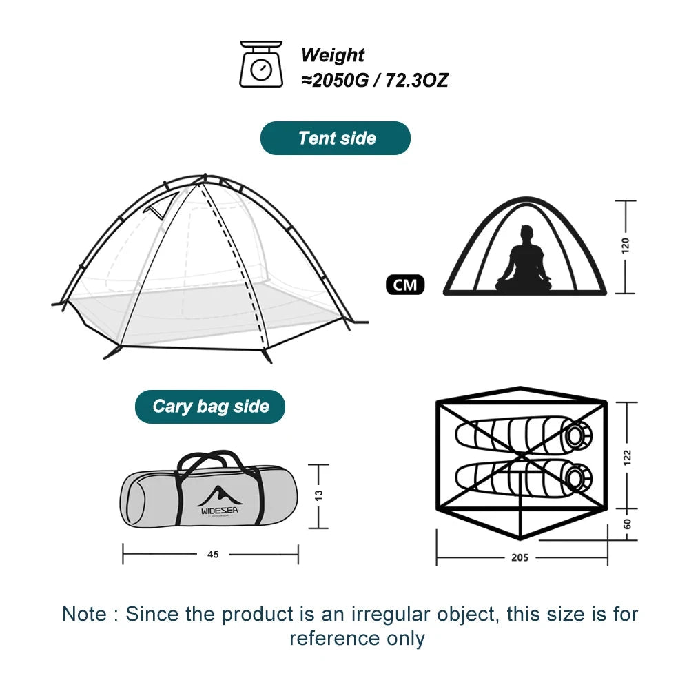 Outdoor Camping Tent 2 person External-Hanging 15D Nylon GlowCart