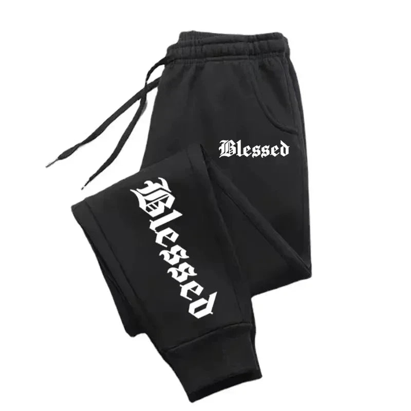 BLESSED print  men's activewear leggings Sportswear men's GlowCart