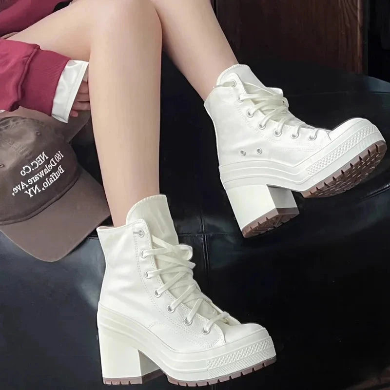 Women Platform Sneakers Canvas Shoes Personalized Luxry GlowCart