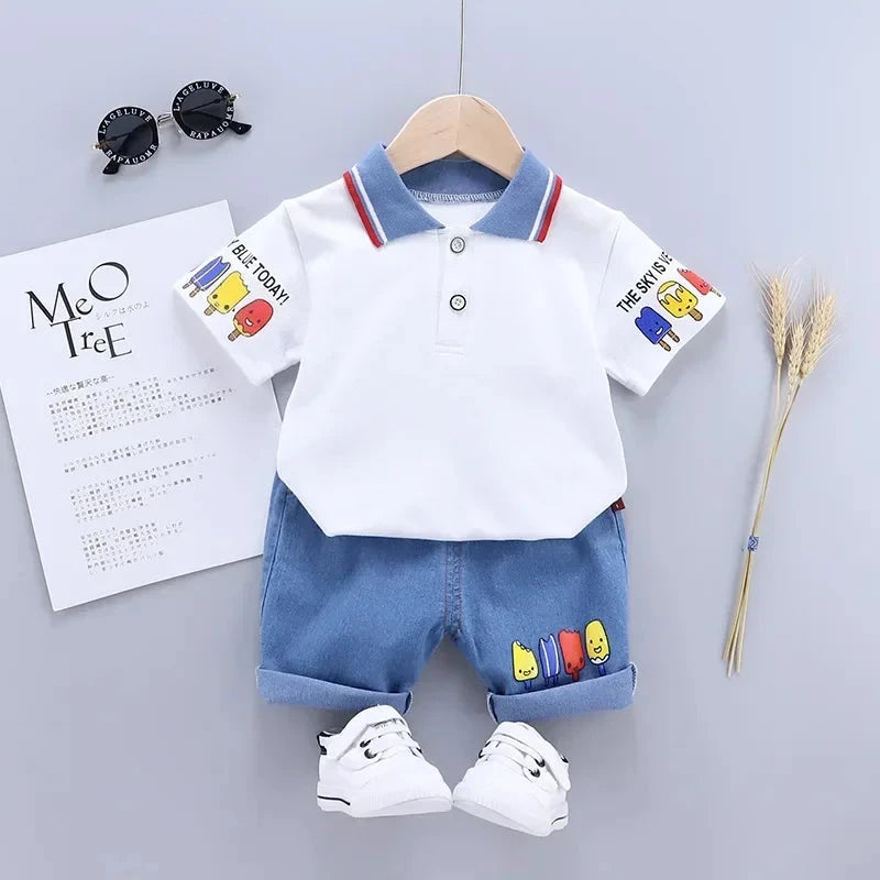Children Clothing mother Kids Clothes Children's Sets Boys T-shirt Shorts Summer Cotton Short sleeve fashion Suit2PCS GlowCart