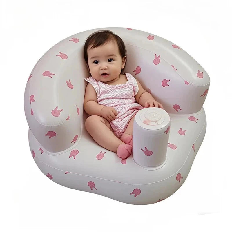 Babies 6-36 Months Inflatable Baby Seat Sofa,Built in Air Pump Children Baby Sofa,Bumbo Seat for Learning to Sit,Feeding,Camping GlowCart