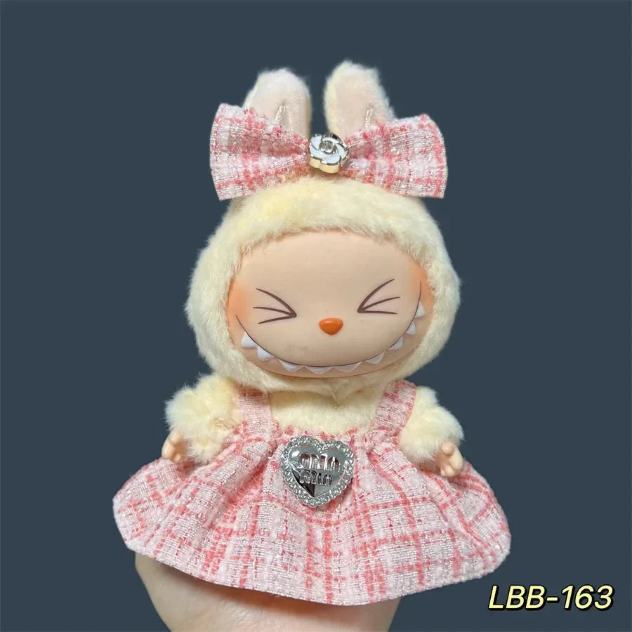 For 17cm Labubu Plush Doll Skirt- Adorable Skirt Set for DIY GlowCart