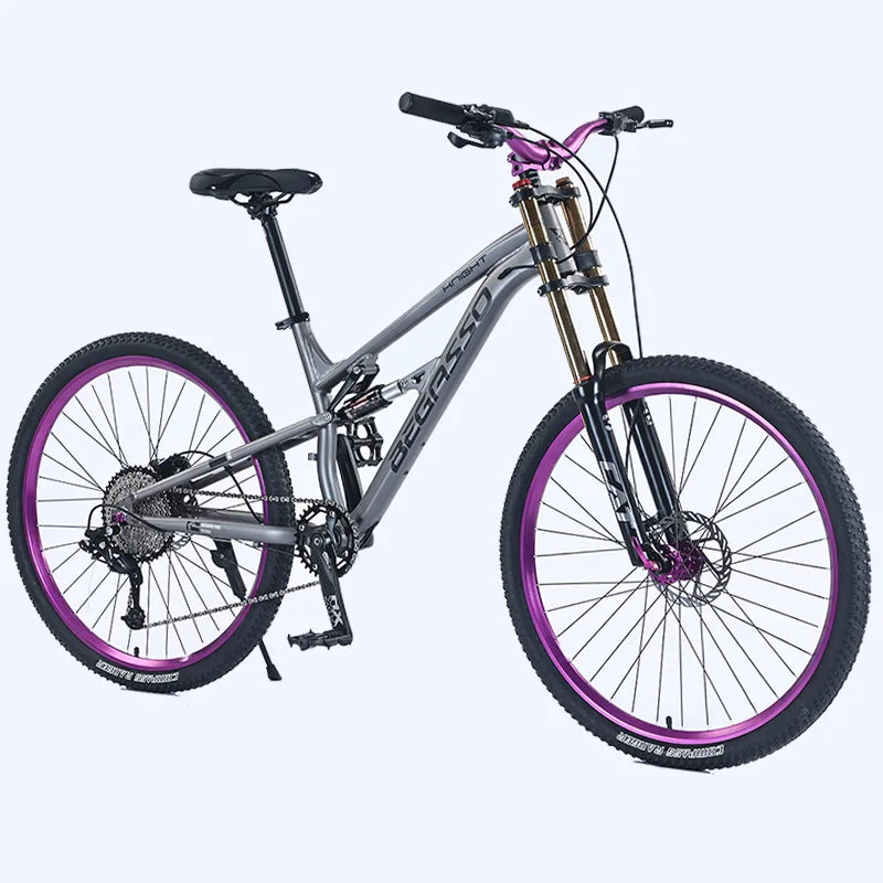 27.5 26 Inch Soft Tail Mountain Bike Hydraulic Disc Brake DH Bike Adjustable Double Shoulder Oil Fork MTB Bicycle GlowCart