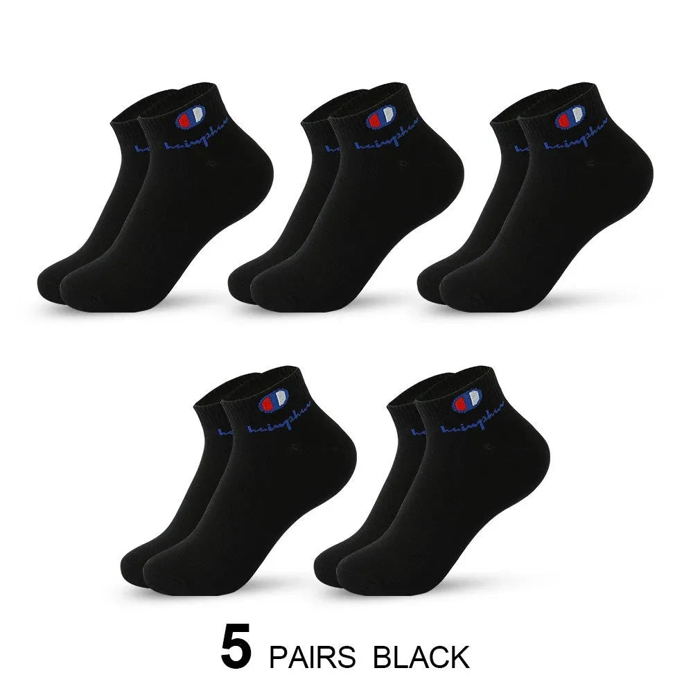 5/10/20 Pairs Men Ankle Socks Cotton Brand Classic Fashion Black White Socks Breathable Mesh Athletic Sports Socks for Summer GlowCart
