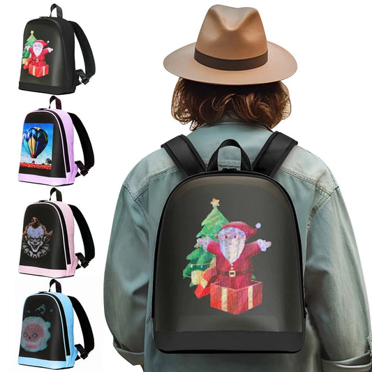 LED Motorcycle Backpack APP Control Advertising Business Bag GlowCart