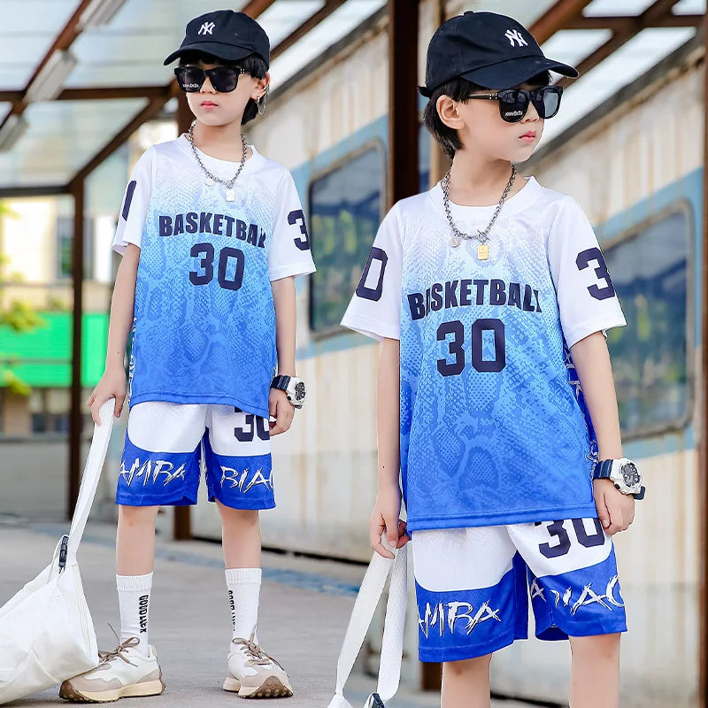 Children Basketball Jersey Boy and Girls Quick-drying comfortable Shirt Sportswear Tracksuit Kid fashion Training Sport Uniforms GlowCart
