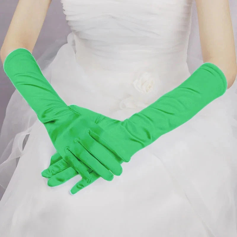 Classic Adult 21 Colors  Elbow Stretch Satin Finger 38 cm GlowCart