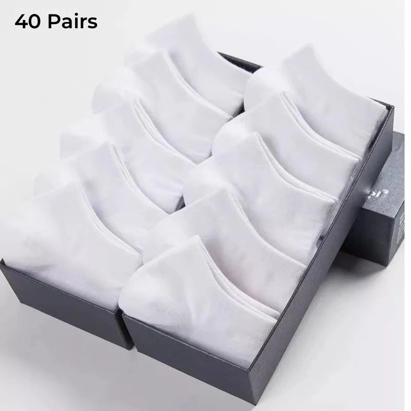 40/30 Pairs Unisex Casual Plain Color Ankle Socks Thin Breathable Comfy Anti Odor Sweat-absorbing For Men Women GlowCart
