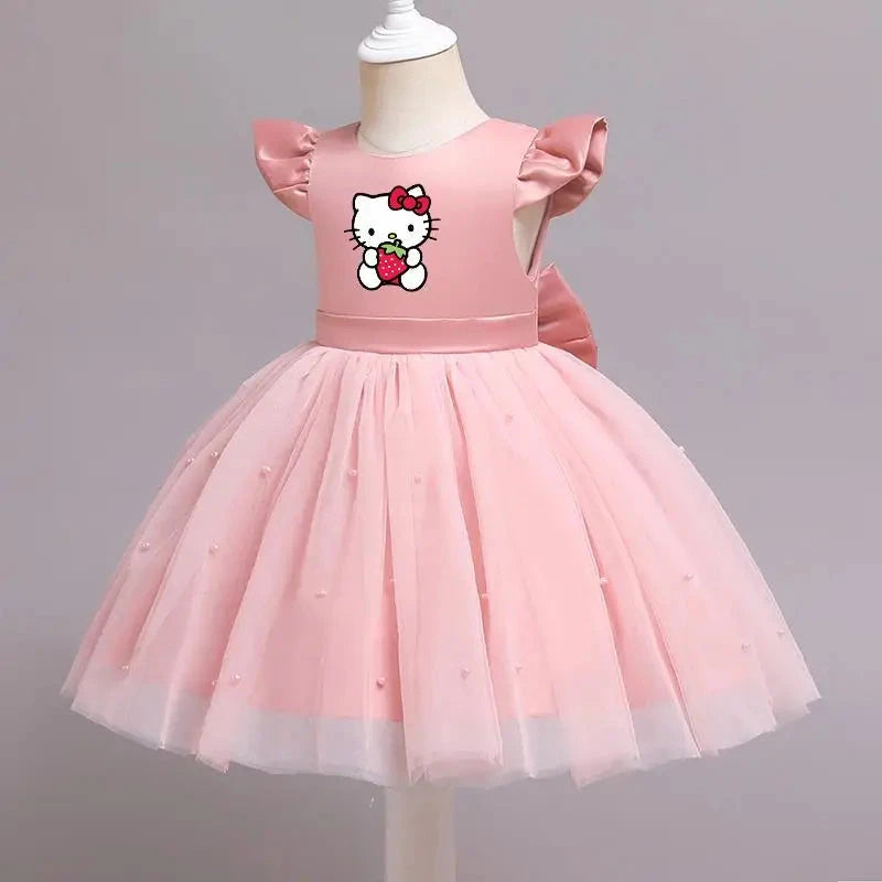 Hello Kitty Girls Lace Dresses Tulle Tutu Princess Dresses GlowCart