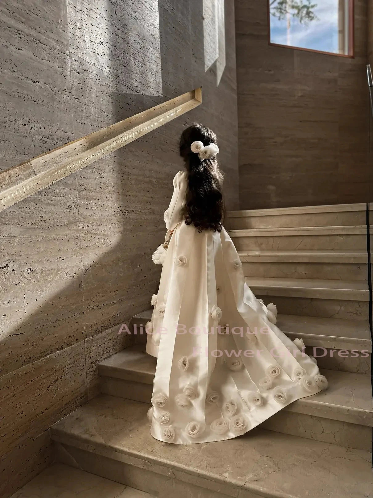 White Dubai Girl Dress Beaded Pearls Satin Arabic Princess GlowCart