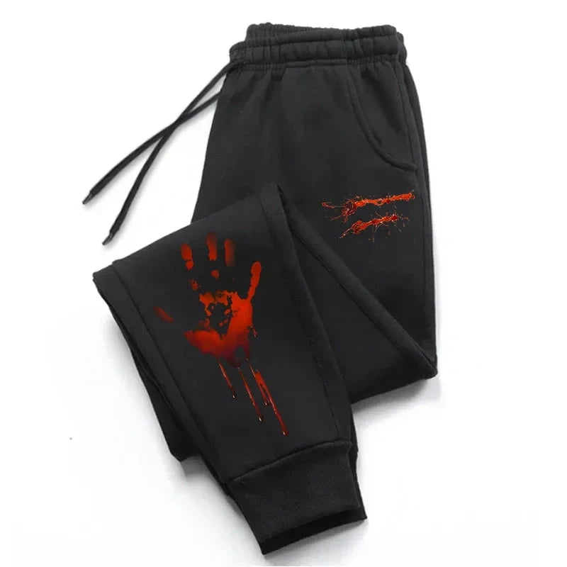 Funny Bloody Handprint Trousers 2025 New Design Men's GlowCart