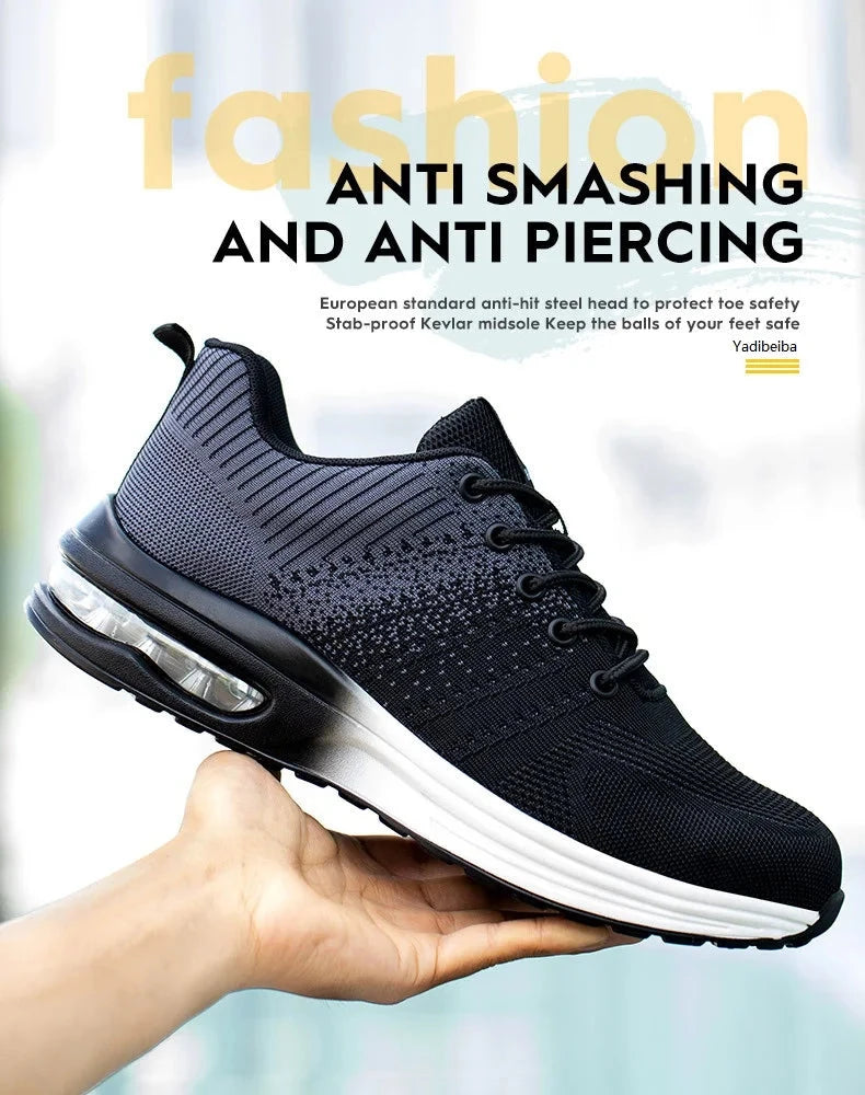 Lightweight Safety Shoes Women Men Air Cushion Work Sneakers GlowCart