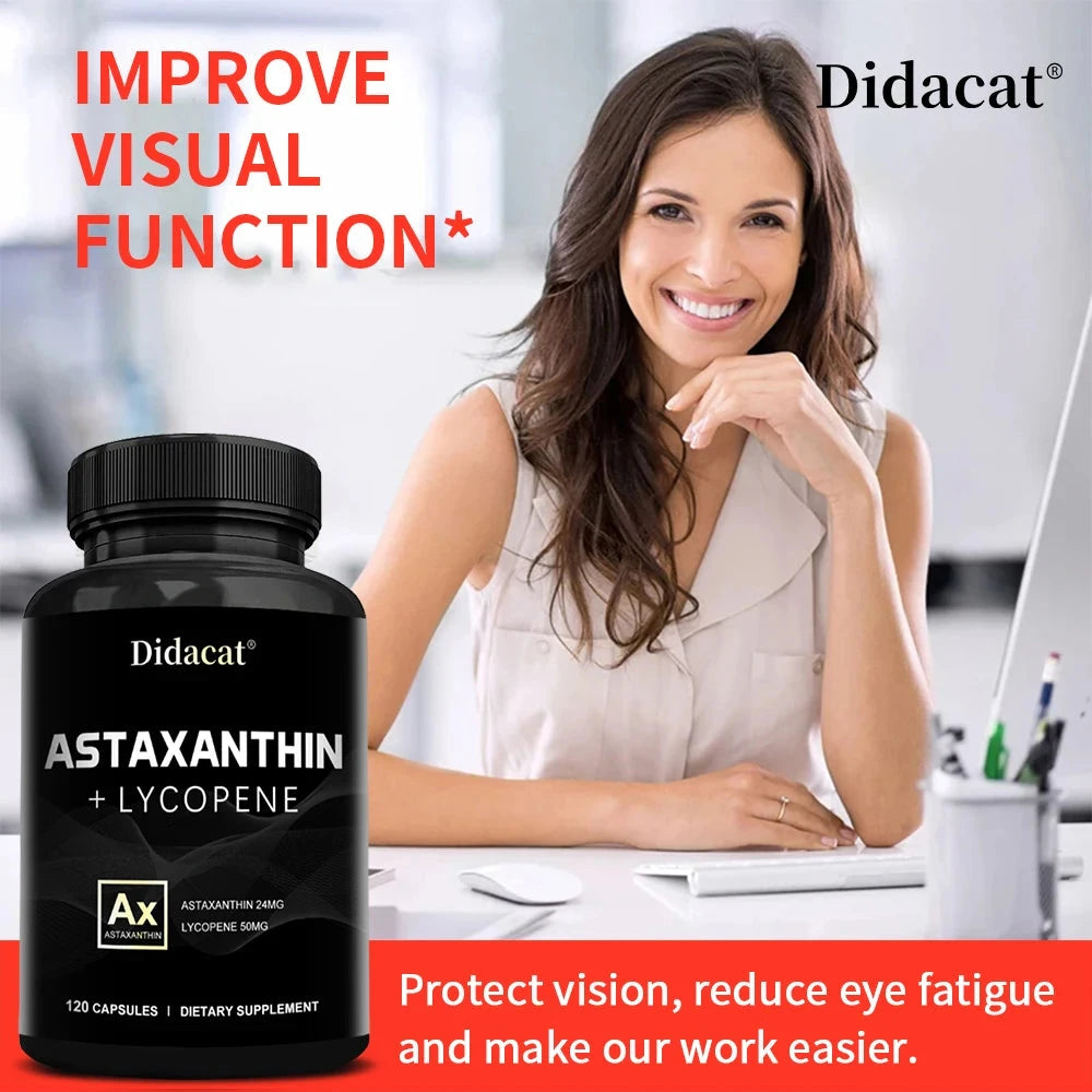 Astaxanthin 24mg + Lycopene 50mg , Natural Antioxidant From GlowCart