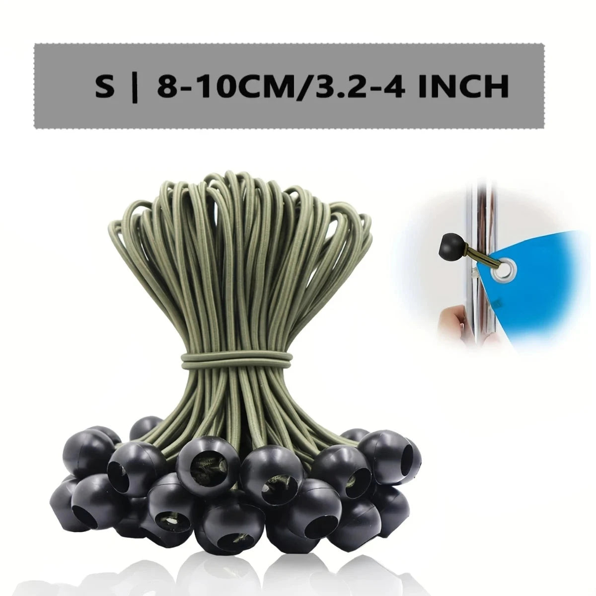 50pcs 6" Elastic Bungee Cord with Plastic Ball - Durable GlowCart