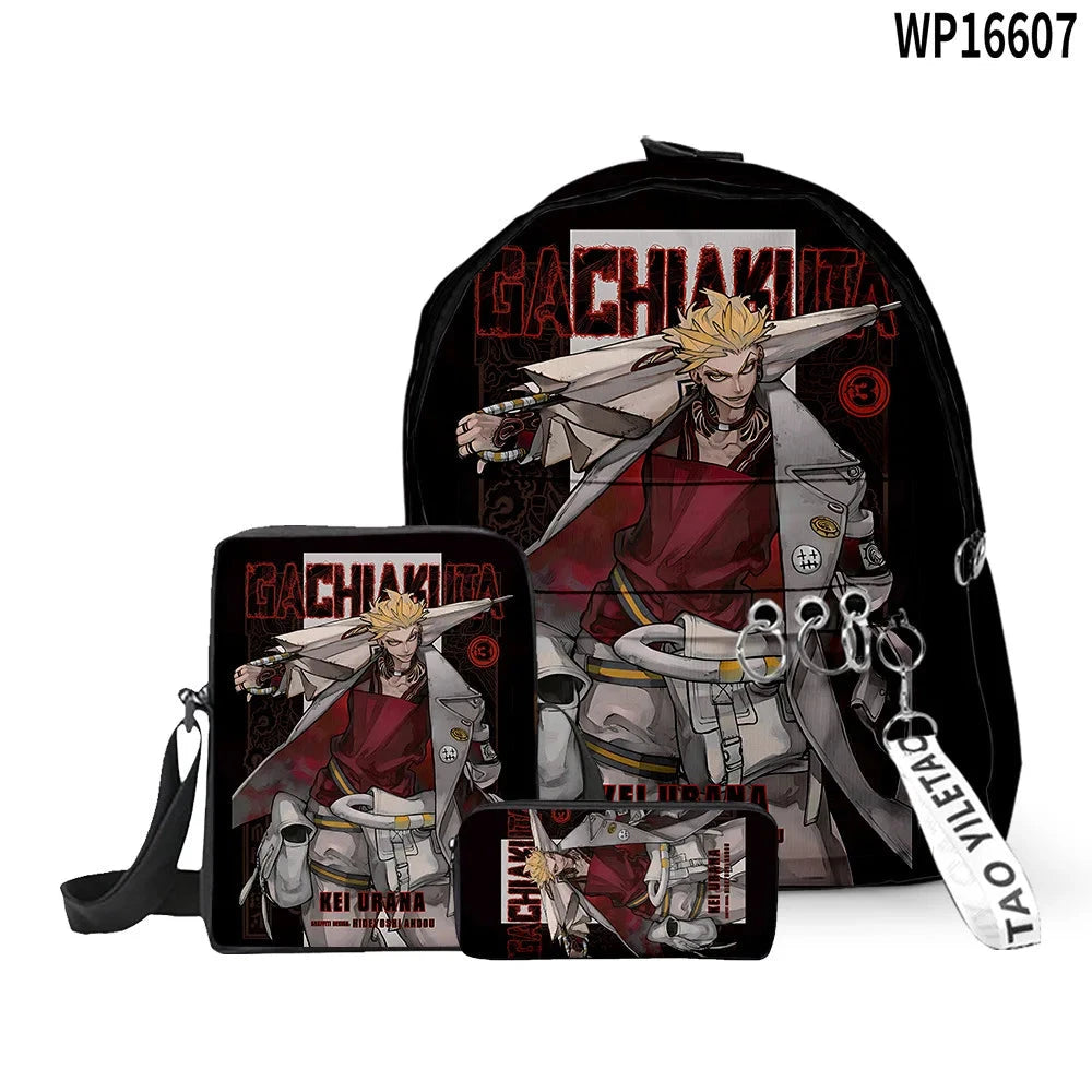 Cartoon Popular Gachiakuta 3D Print 3pcs/Set pupil School GlowCart