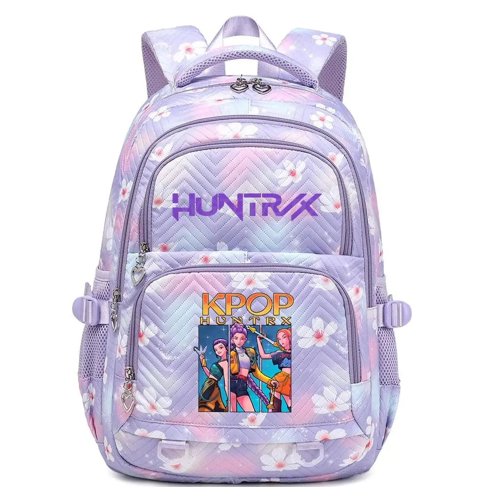 KPop Demon Hunters Backpack Rumi Mira Zoey HUNTR/X Saja Boys Print Cartoon School Bag Large Capacity Student Travel Backpacks GlowCart