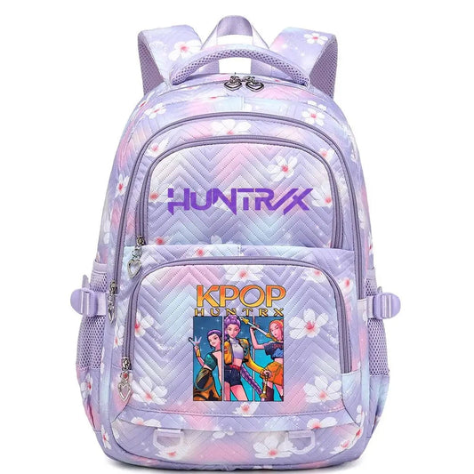 KPop Demon Hunters Backpack Rumi Mira Zoey HUNTR/X Saja Boys Print Cartoon School Bag Large Capacity Student Travel Backpacks GlowCart