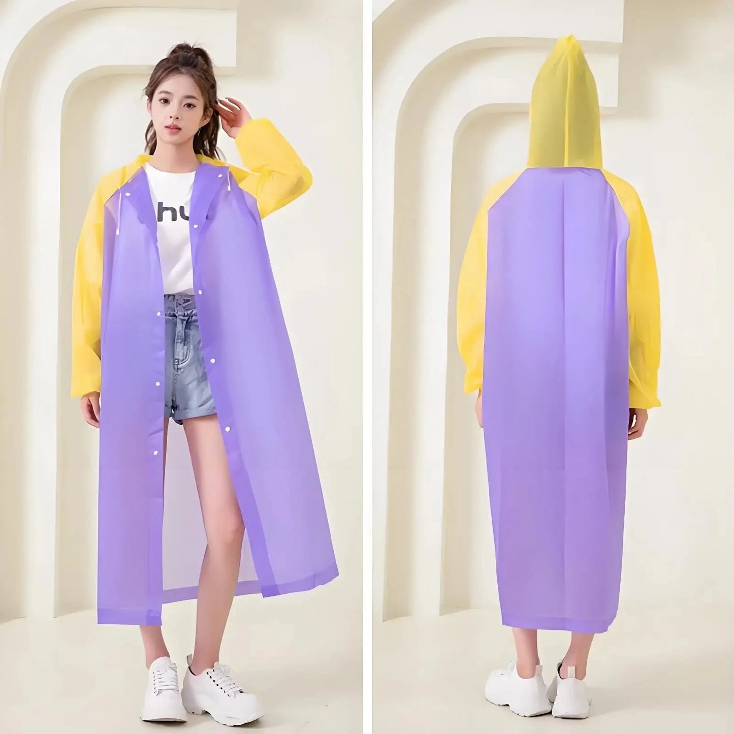 Waterproof Raincoat Outdoor Hiking Portable Adult Poncho GlowCart