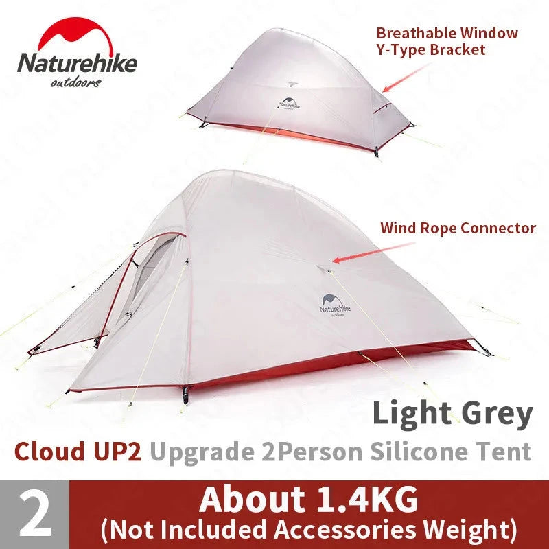 Naturehike Cloud Up 1 2 3 Person Tent Ultralight Outdoor GlowCart