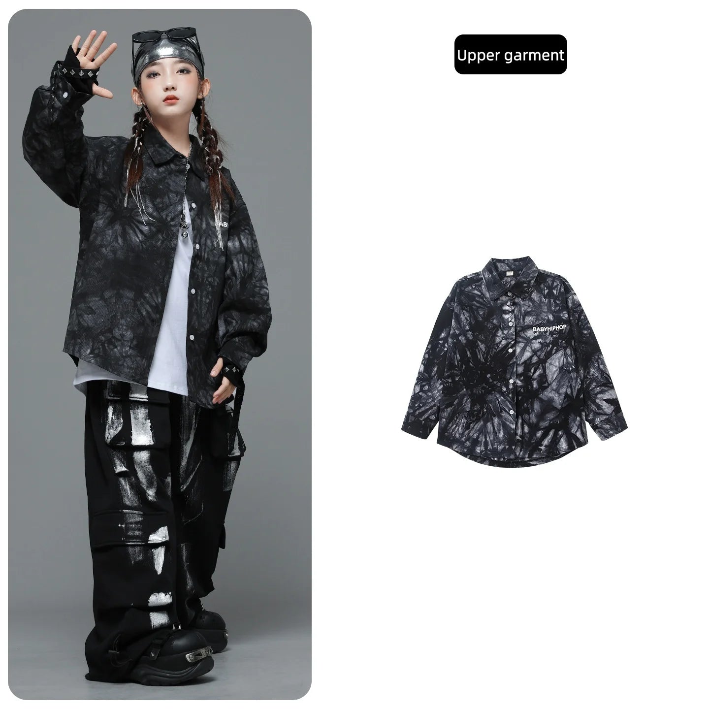 Kids Hip Hop Clothing Shiny Black Coat Top Black Street Jogger Pants for Girls Boys Jazz Dance Costume Clothes GlowCart