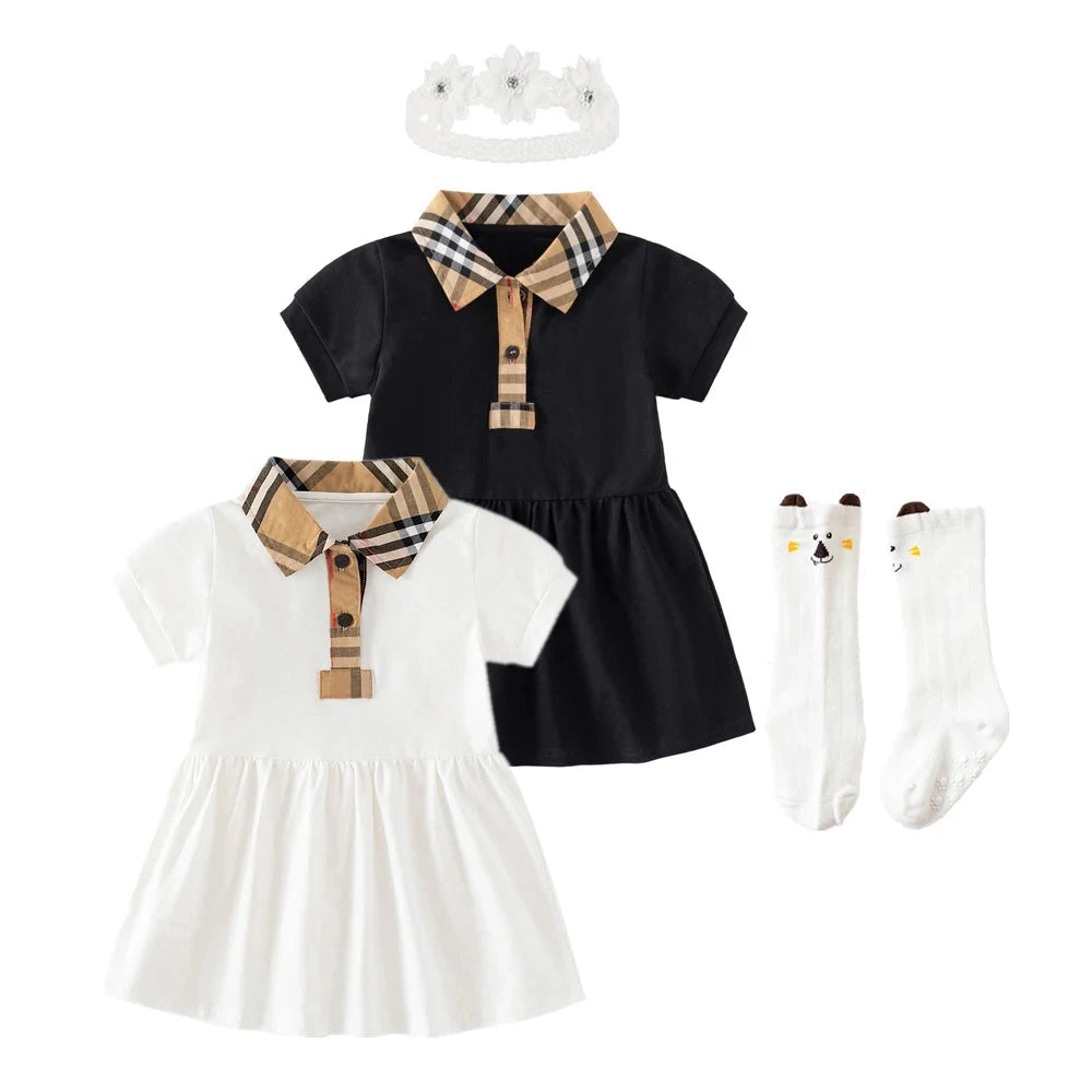 Baby Girl Princess Dress Cotton Baby Girl Dress Plaid GlowCart