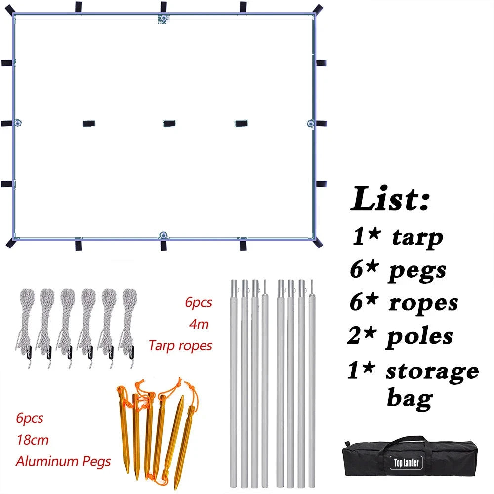 Waterproof Tent Tarp 19 Hang Points Survival Tent Outdoor GlowCart