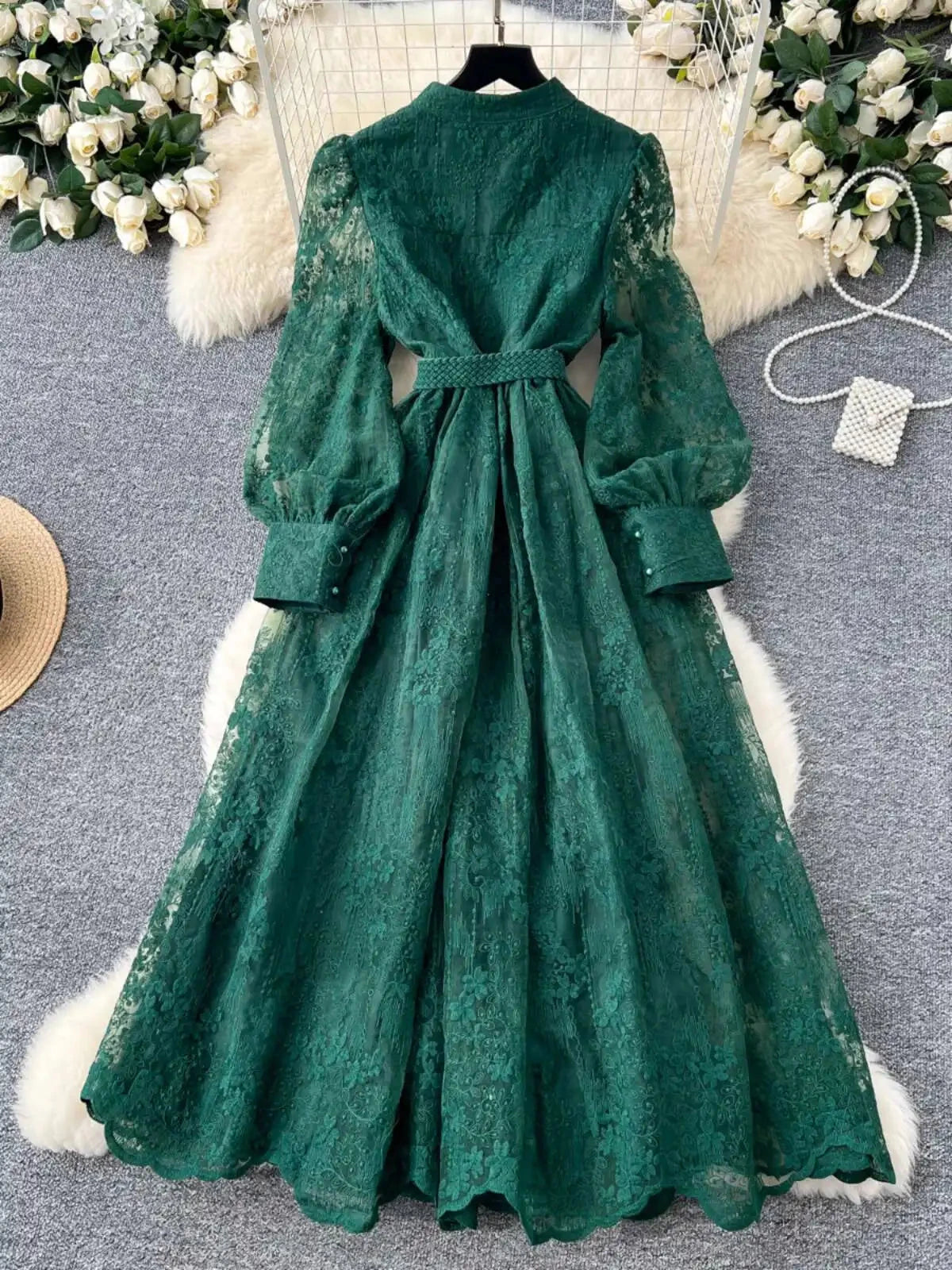Luxury Embroidery Formal Dresses Women Summer Autumn Lantern GlowCart