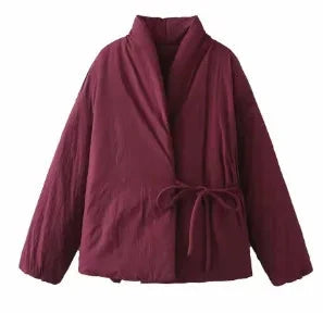 2025 Winter New Arrival Stylish Lace-Up Quilted Jacket GlowCart