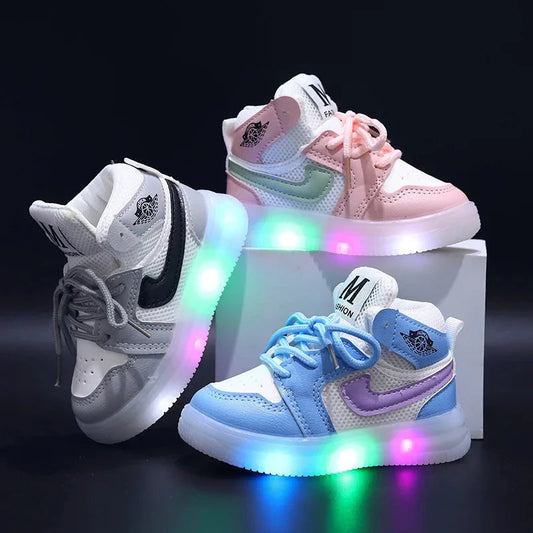 Children Shoe Spring and Autumn Boys Girls Lighted Sneakers Glowing Shoe Soft Soled Breathable Casual Infant Toddler Shoes GlowCart