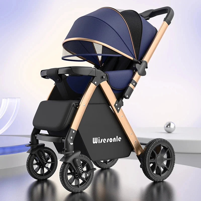 Upgraded Baby Strollers can Sit and Lie Down High Landscape Lightweight Folding Two-way Stroller Children Stroller GlowCart