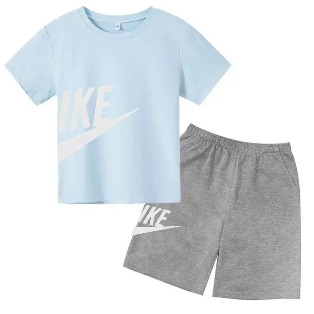 Children's Clothing Kids & Teen T-Shirt Set Summer Top + Shorts 2 Piece Set Short Sleeve Casual Fashion Boys Girls Kids Set GlowCart