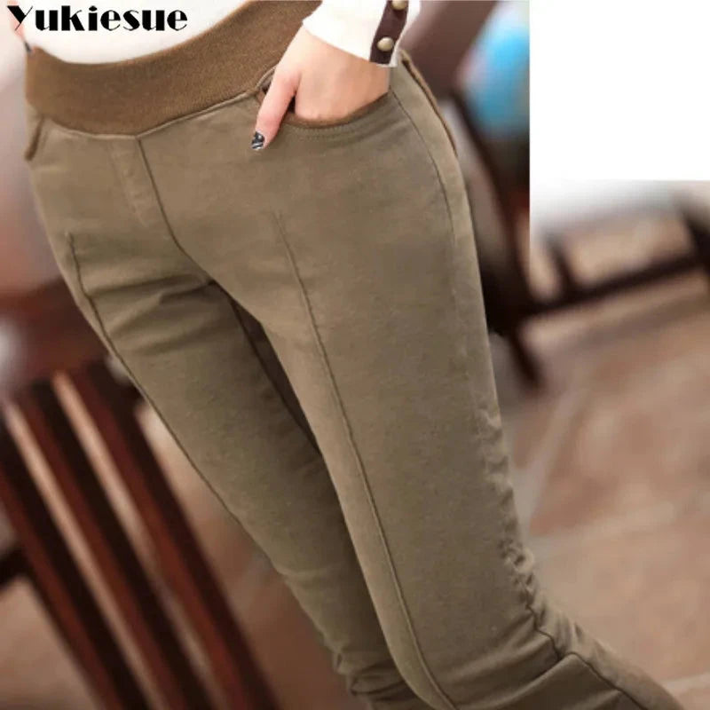 clothes S-4XL Women Pencil Pants High Waist Skinny Thick GlowCart