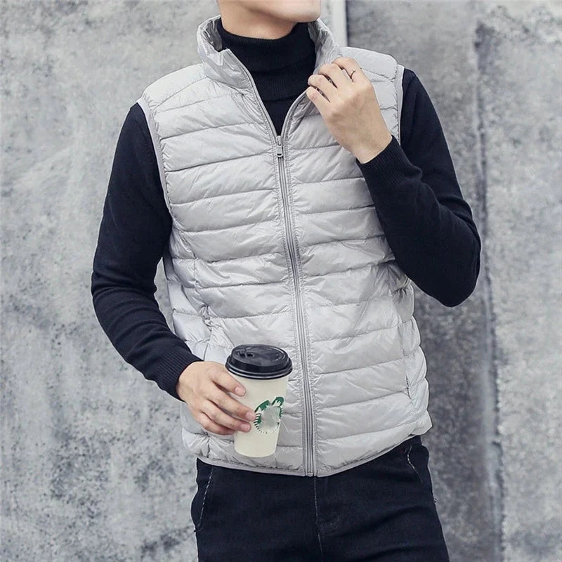 New Autumn Winter Men Ultra Light Duck Down Vest Jacket Men GlowCart