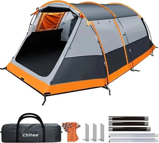 Camping Tents Tunnel Tent 4 Person Family Tents with 2 Doors GlowCart