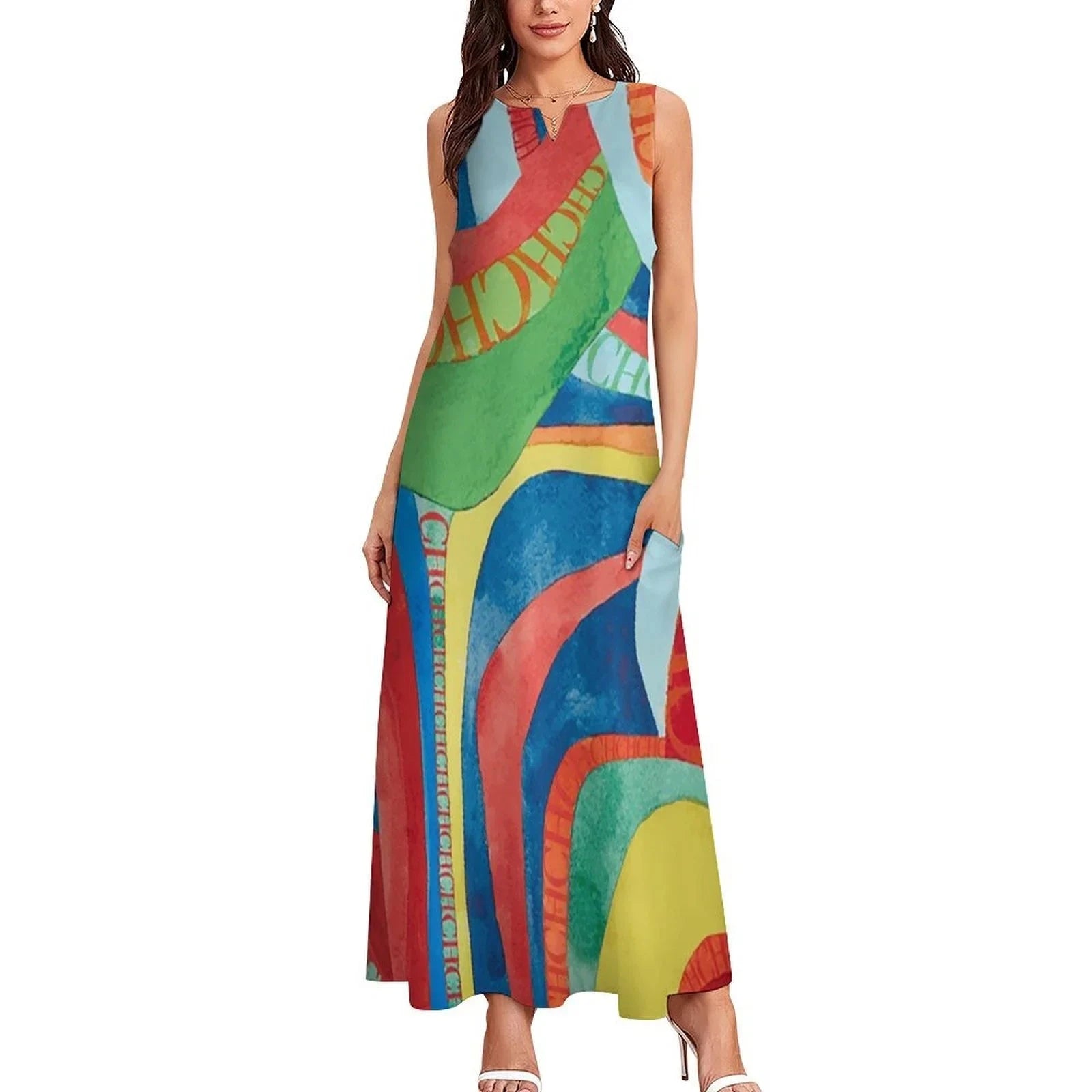 Fashion New Women's Dresses Multicolour Splicing Party GlowCart