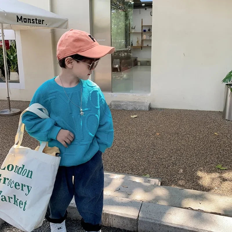 Boys 2Pcs Tracksuit Baby Girls Kids Casual Clothing Sets Baby Kids Sports Unisex Letter Pants Outfits 1-7 Ys Children Sweatshirt GlowCart